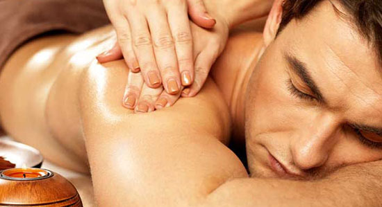 Man having massage in the spa salon